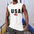 thumbnail image 2 of HCNTES American USA Flag Tank Top for Men Patriotic 4th of July Sleeveless Shirt(White,XXXL), 2 of 4