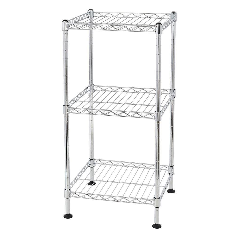 SalonMore Adjustable 11.81'W x 11.81'D x 23.62'H 3-Shelf Freestanding Shelves, Silver