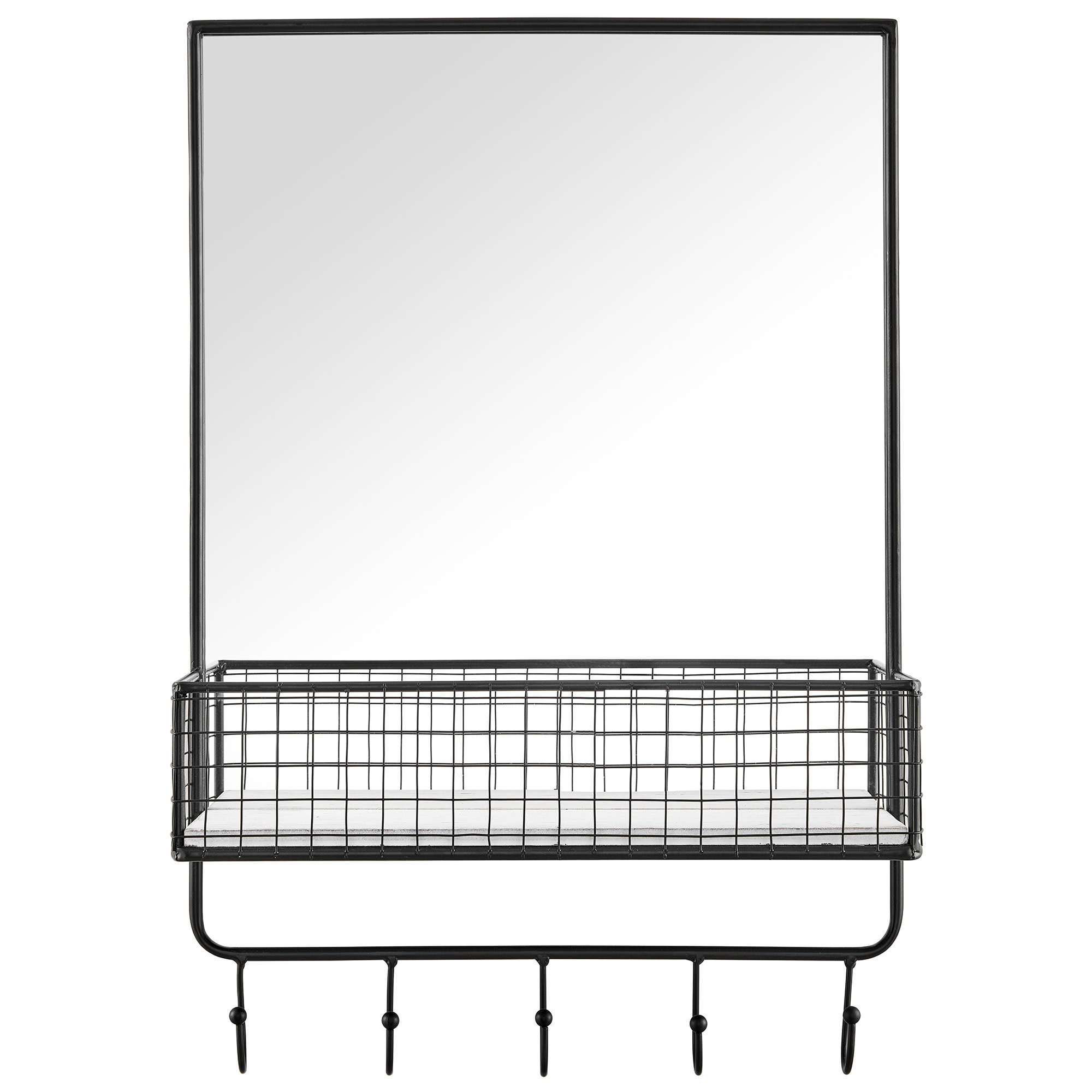 FirsTime & Co. Black Mabel Organizer Wall Mirror With Hooks, Industrial, Rectangular, 16.5 x 5 x 24.5 in - image 3 of 5