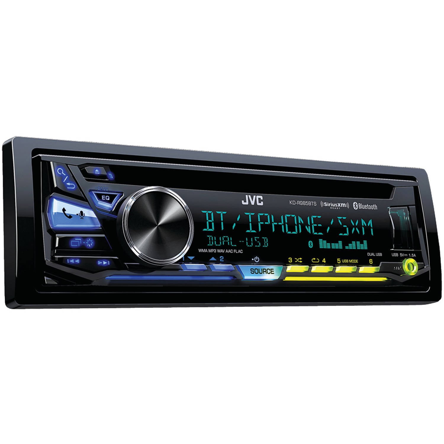 JVC KDR985BTS SingleDIN InDash CD Receiver with Bluetooth and