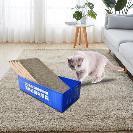 5x Cat Scratchers Cardboard Lounge Bed Cat Scratcher Board Scratch Pad Nest Blue Box