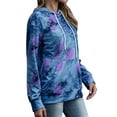 thumbnail image 4 of TWZH Women Tie Dye Printed Hooded Pullover Long Sleeved Loose Pocket Hoodies Tops, 4 of 6