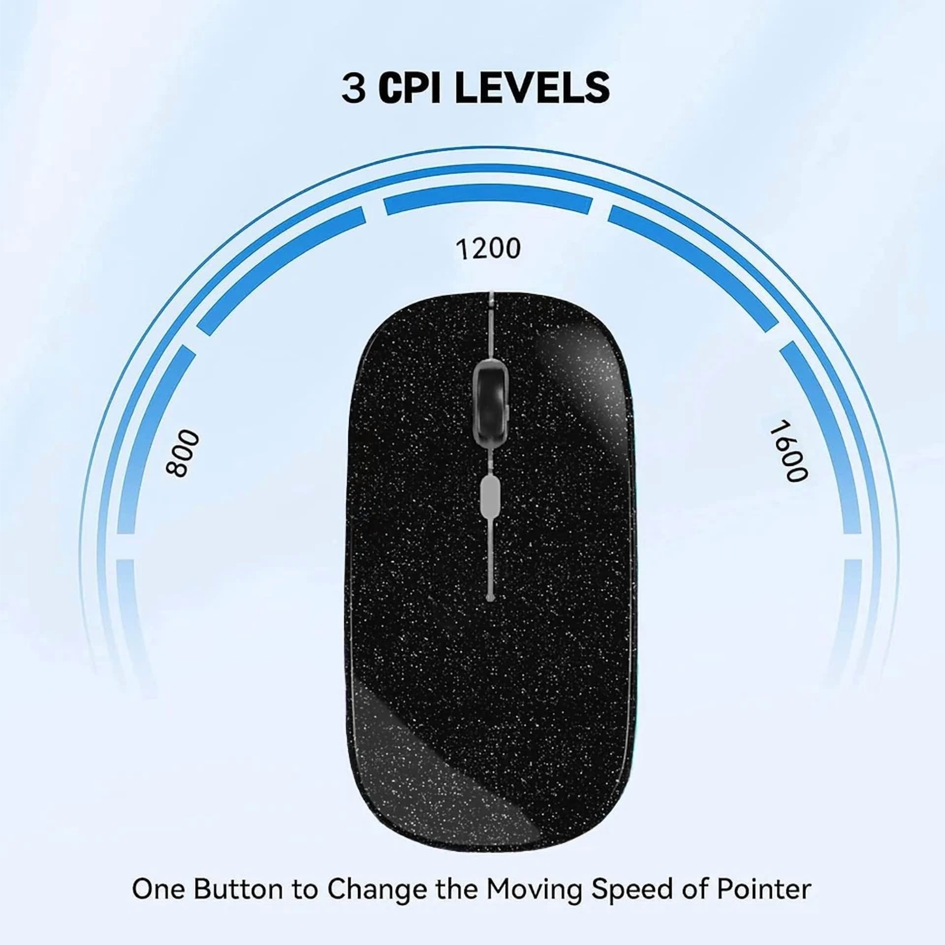 RHEA- Wireless Bluetooth 5.2 Rechargeable Mouse, Dual Mode, Silent Slim