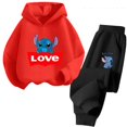 thumbnail image 3 of Conjunto de sudadera con capucha Kawaii Stitch 2024, conjunto de sudadera informal de manga larga y pantalones largos para niñas de 2 a 13 años, conjunto de ropa de otoño de 2 piezas, 3 of 5
