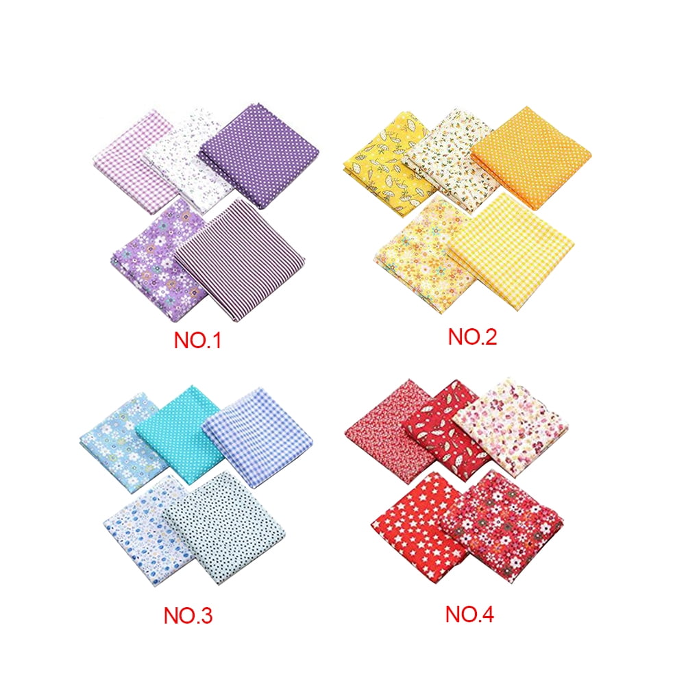 TureClos 5-Piece Cotton Cloth Fabric Sewing Quilting Patchwork DIY