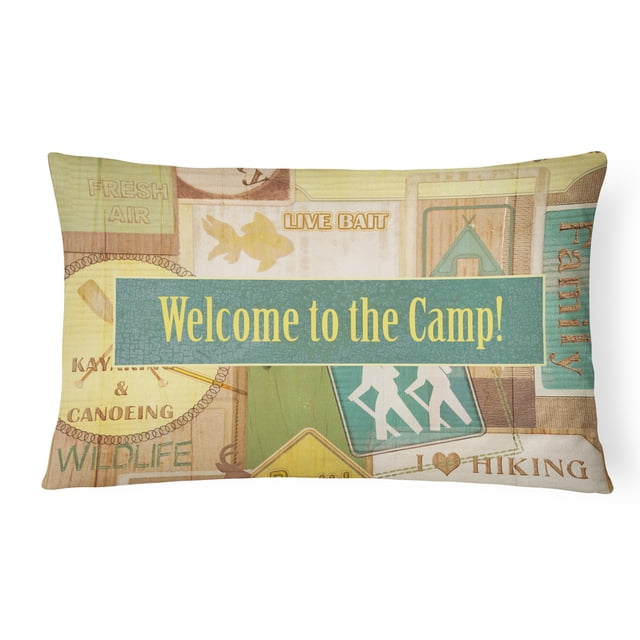 Carolines Treasures SB3080PW1216 Welcome To The Camp Indoor & Outdoor Fabric Decorative Pillow