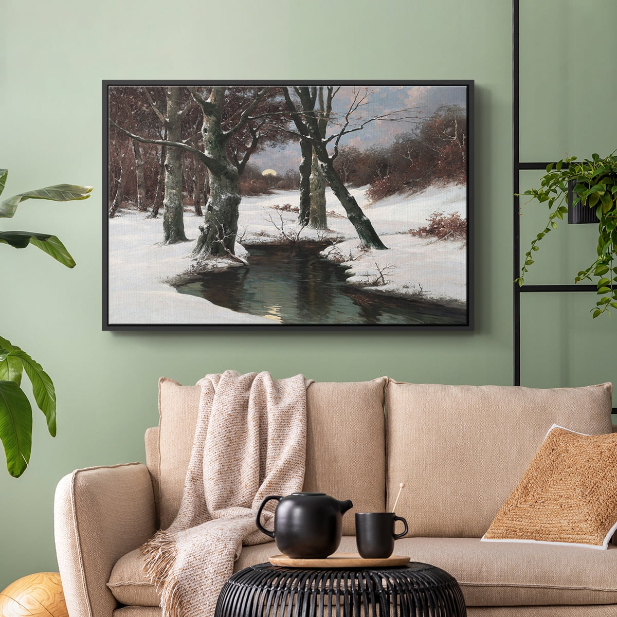 Vintage Landscape-CCLXXXV By Wexford Home Framed in Black Wood Gallery Wrapped Canvas 17 in. x 25 in.