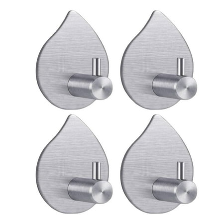 

4pcs No Drill Universal Heavy Duty Wall Hook Handbag Storage Stainless Steel