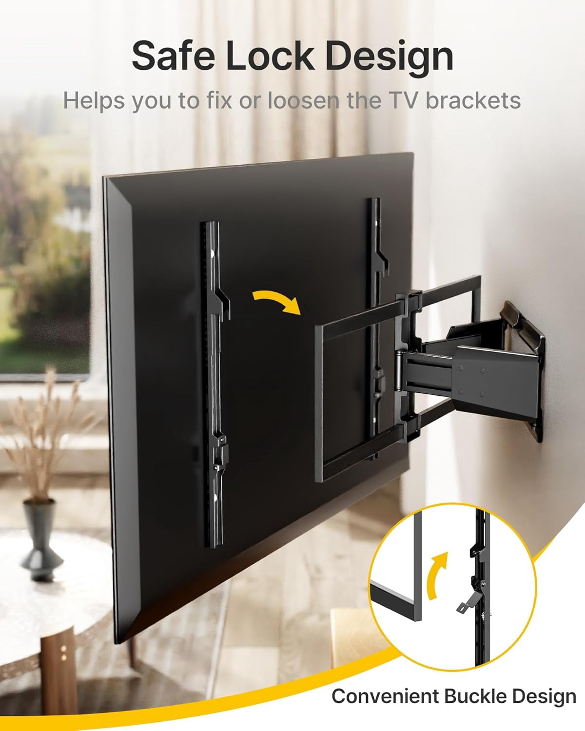 monTEK Full Motion TV Wall Mount for 50–100" TVs – Ultra Slim 1.37" Low Profile, Swivel Tilt & Extension Bracket with Dual Arms – Heavy Duty Holds Up to 185 lb, Max VESA 800x600