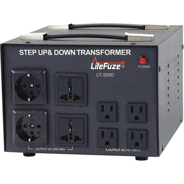 Litefuze Lt 5000 5000 Watt Voltage Converter Transformer Step Up Down 110v 2v Circuit Breaker Protection 5 Years Warranty Walmart Com Walmart Com