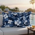 thumbnail image 5 of Pack of 2 Outdoor Pillow Covers 20x12 Inch Waterproof Navy Blue Spring Floral Throw Pillow Covers,Decorative Couch Pillow Shams Protectors Summer Flowers Watercolor Botanical Cushion Pillowcases, 5 of 8