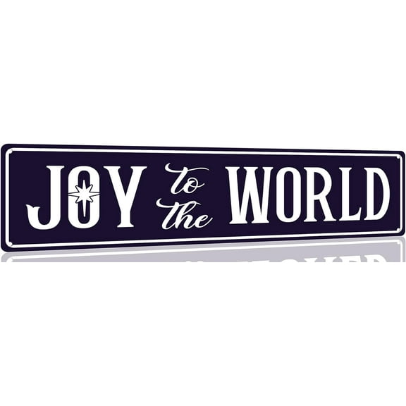 Joy To The World Tin Sign Funny Christmas Metal Signs Vintage Santa Print Art Poster Wall Decor For Kitchen Patio Yard Office Cafe Bar 4x16 Inch