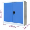 thumbnail image 5 of vidaXL Filing Cabinet Office Storage Cabinet for Bedroom Metal Gray and Blue, 5 of 17
