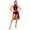 Burgundy, variant on Doomiva Lyrical Dance Dress for Women HalterNeck Flowy Mesh Leotard Skirt Contemporary Dance Dancewe Fluorescent Yellow M
