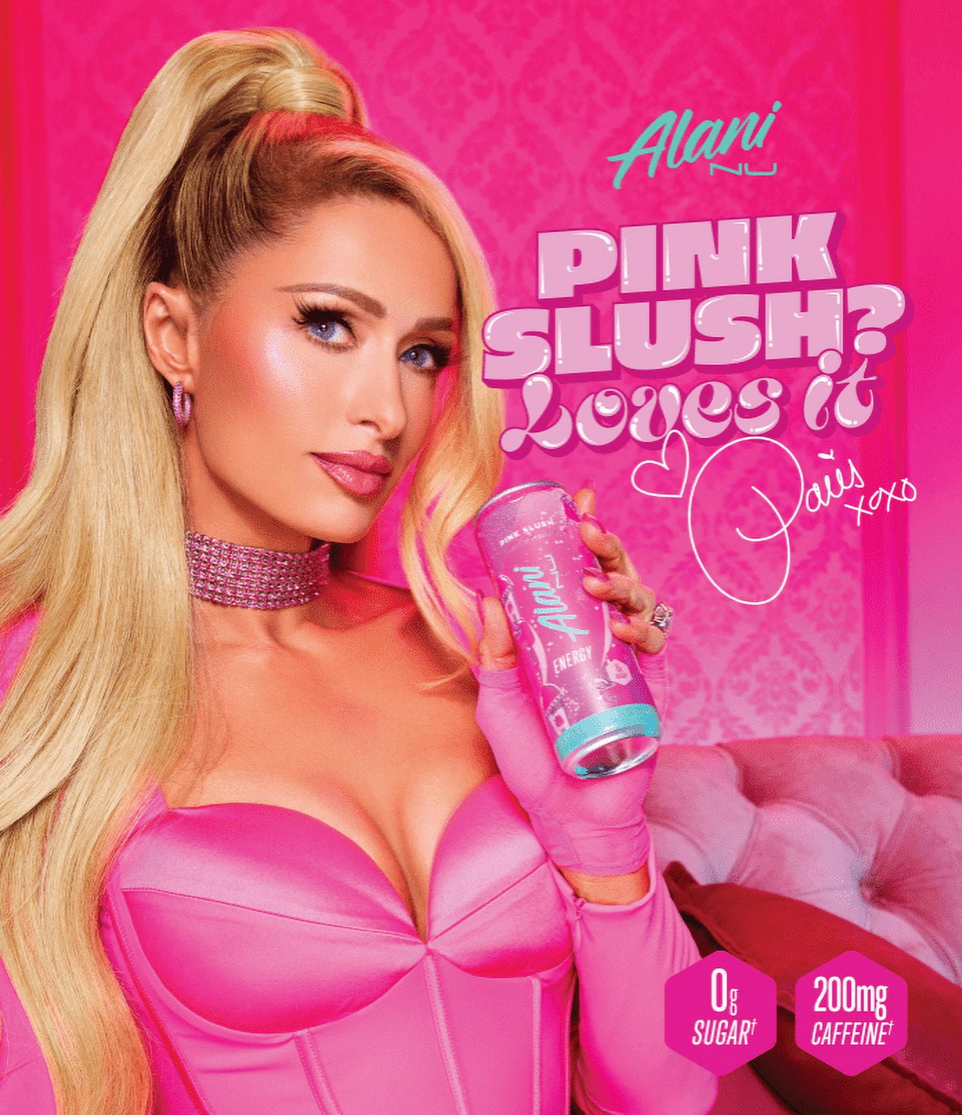Alani Nu Sugar Free Energy Drink, Pink Slush, 12 fl oz, 24 Pack, Cans, 200mg Caffeine