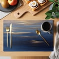 thumbnail image 2 of Navy Blue Placemats Set of 8 Luxury Golden Modern Abstract Art Place Mats Indoor Wipeable Table Mats Washable Cloth Dining Table Placemats for Kitchen Holiday Party Home Decor 13x19 Inch, 2 of 9