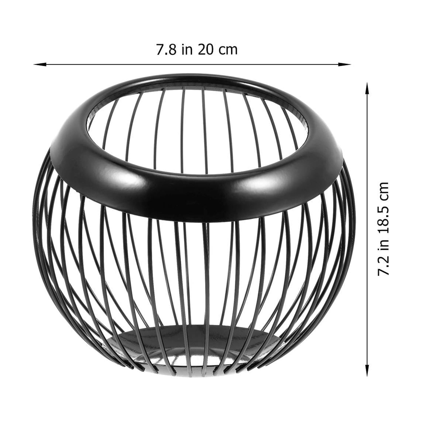 PAMINGONO Modern Black Stainless Steel Storage Basket for Kitchen Snacks, Household Organization and Sundries Storage