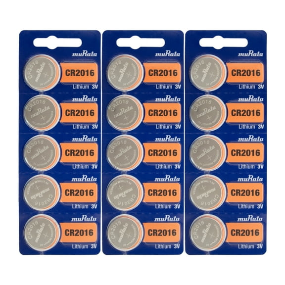 15 x Murata CR2016 - Battery, 3 V, CR2016, Lithium Manganese Dioxide, 90 mAh