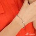thumbnail image 2 of 555Jewelry 2mm Stainless Steel Adjustable Cable Link Chain Bead Dainty Bracelets for Women & Girls, Silver, 8 Inch, 2 of 8