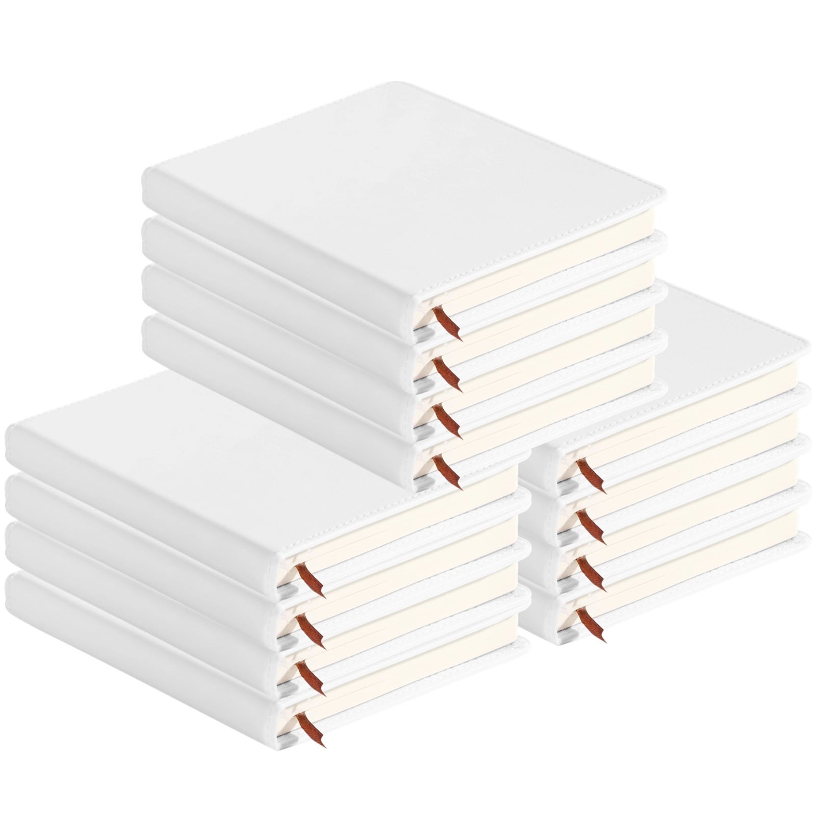 12Pcs A6 100 Sheets Sublimation Blank Notebooks, Hardcover PU Journal for Note Taking Plan Making Diary Writing