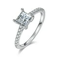 thumbnail image 5 of Princess Cut 1CT Moissaite Engagement Ring, Half Eternity Promise Ring,Anniversary gift for women In 925 Sterling Silver, 5 of 6