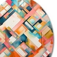 thumbnail image 3 of Designart "Symmetrical Motion in Pink and Blue" Modern Geometric Metal Round Wall Art Prints, 3 of 5