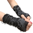 thumbnail image 1 of Guantes Sin Dedos para Mujer, Guantes Gótico, Accesorios para Ropa de Disfraces , Guanti Senza Dita Neri, Talla única Yinane guantes negros sin dedos, 1 of 6
