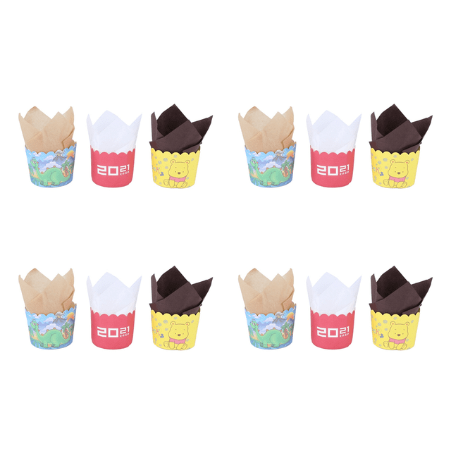 800Pcs Cupcake Baking Cups, Muffin Baking Liners Holders, Rustic Cupcake , Brown, White and Color