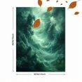thumbnail image 3 of UXIEQU 12x16 Inch Emerald Green Clouds Canvas Wall Art Minimalist Moody Decor, 3 of 8