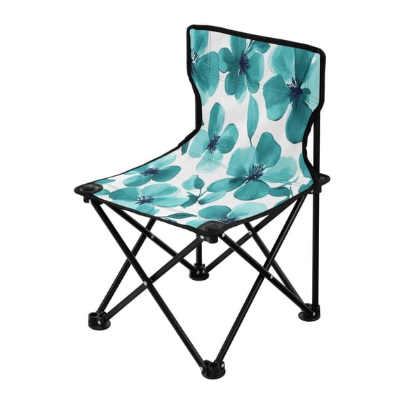 Outdoor Folding Chair 14.46x14.46x22.83 Inches, Camping Folding Chair Easy to Carry Ideal for Outdoor Picnics Camping Park Fishing Green Flowers