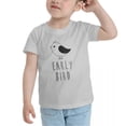 thumbnail image 3 of Early Bird Cute Toddler T Shirts for Boys Girls (Gray, 4T), 3 of 5