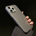 thumbnail image 4 of Funda mate de pintura metálica a rayas de lujo para iPhone 15 14 13 Pro Max Plus, protección de cámara a prueba de golpes, carcasa de armadura de plástico delgada, 4 of 5