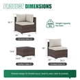 thumbnail image 4 of Clouddwell 7 Piece Outdoor Patio Furniture Set, Wicker Rattan Patio Sectional Sofa Sets, Off White, 4 of 11