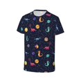 thumbnail image 3 of Fuzoiu Space Dinosaur Print Boys' Casual T-Shirt,Crewneck Undershirts,Boys Athletic Shirt,Short Sleeve T-Shirts for Outdoor Play, 3 of 7