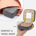 thumbnail image 2 of Travel Jewelry Box - Velvet Mini Jewelry Organizer, Small Jewelry Case for Girls Women, Jewelry Storage Box for Rings Earrings Necklace (Square, Cool Gray), 2 of 8