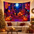 thumbnail image 2 of Black Cats & Pumpkins on Porch, Magical Moody Gothic Halloween Decor for Dark Art Lovers, Spooky Wall Art Halloween Gift Tapestry Wall Hanging for Bedroom, Living Room and Dorm, 2 of 6