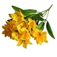 thumbnail image 3 of opvise Lovely Artificial Mini Lily Flower Bouquet Mothers Day Decor 24 Flowers on 1 Piece Yellow, 3 of 8