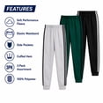 thumbnail image 5 of Pro Athlete Boys Sweatpants - 3 Pack Active Performance Fleece Jogger Pants for Kids (8-20), 5 of 7