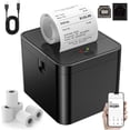 thumbnail image 1 of Impresora Termica Portátil, 5 Rollos, Bluetooth y USB Impresora de Recibos, Impresora de Tickets con Corte Automático, 58MM Mini Impresora de Etiquetas, Material de oficina, iOS/Android/Windows, 1 of 12