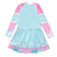 thumbnail image 2 of lnmuld Girls Long Sleeve Swimsuit Jumpsuit Rash Guard Sun Bathing Suit for Toddler Youth Color:Light Blue3,Size:4-6 Years, 2 of 3