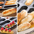 thumbnail image 4 of 3X 12 Holes Silicone Pan-Non-Stick Perforated French Bread Pan Forms,Hot Dog Molds, 4 of 5