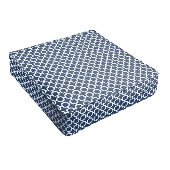 Sorra Home Navy Chainlink Indoor/Outdoor Deep Seating Cushion, Corded