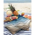 thumbnail image 3 of Modern Outdoor Pillow Covers Set of 2,Geometric Line Wave Striped Decorative Waterproof Throw Pillow Case,Minimalist Blue Brown Ombre Gradient Cushion Pillowcases for Couch Garden Patio,20x20In, 3 of 6
