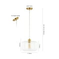 thumbnail image 3 of SAFAVIEH Warden Edison Tungsten Oil Rubbed Bronze Metal Pendant Light with Clear Shade, 3 of 13