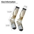 thumbnail image 2 of KLL Elegant Ivory Flower Print Cool Socks Men's Women's Crew Socks Funny Crazy Novelty Stockings, 2 of 6
