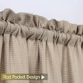 thumbnail image 3 of Haperlare Kitchen Curtain 30"W x 24"L Waffle Woven Textured Light Filtering Tier Curtains for Bathroom Cafe, Taupe, 2 Panels, 3 of 7