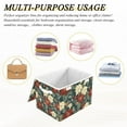 thumbnail image 6 of Yayeee Collapsible Cube Storage Bin with Lid Fabric Closet Decorative Basket with Handles, Christmas Blooms, 6 of 7