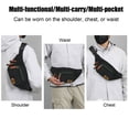 thumbnail image 5 of Large Storage Bags Men's Waist Bag Chest Bag Canvas, Crossbody Bag Travel Leisure Outdoor Sports Storage Bag, Multifunctional Shoulder Pack for Daily Use, 5 of 6