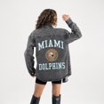 thumbnail image 2 of Women's Gameday Couture Black Miami Dolphins Oversized Style's the Limit Micro-Rhinestone Stripe Washed Denim Button Up, 2 of 4
