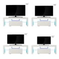 thumbnail image 4 of DEALTOPS Modern Simple TV Stand with LED RGB Lights and Open Glass Shelves, Stylish TV Cabinet with 1 Storage Drawer for TVs up to 55'' - White, 4 of 8